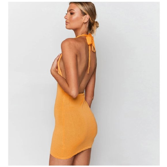 Sexy Backless Halter Dress Bodycon Micro Mini Dress Party - Picture 4 of 10